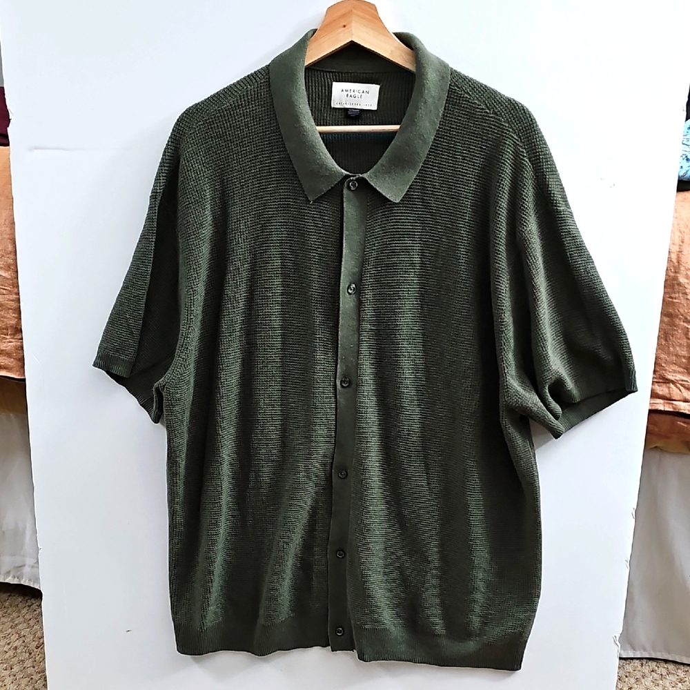 American Eagle Button Up Sweater Polo, Size XL